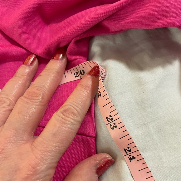 Misslook Pink Midi Dress Size knit spandex bell floral beaded sleeves size 14 - Picture 13 of 16